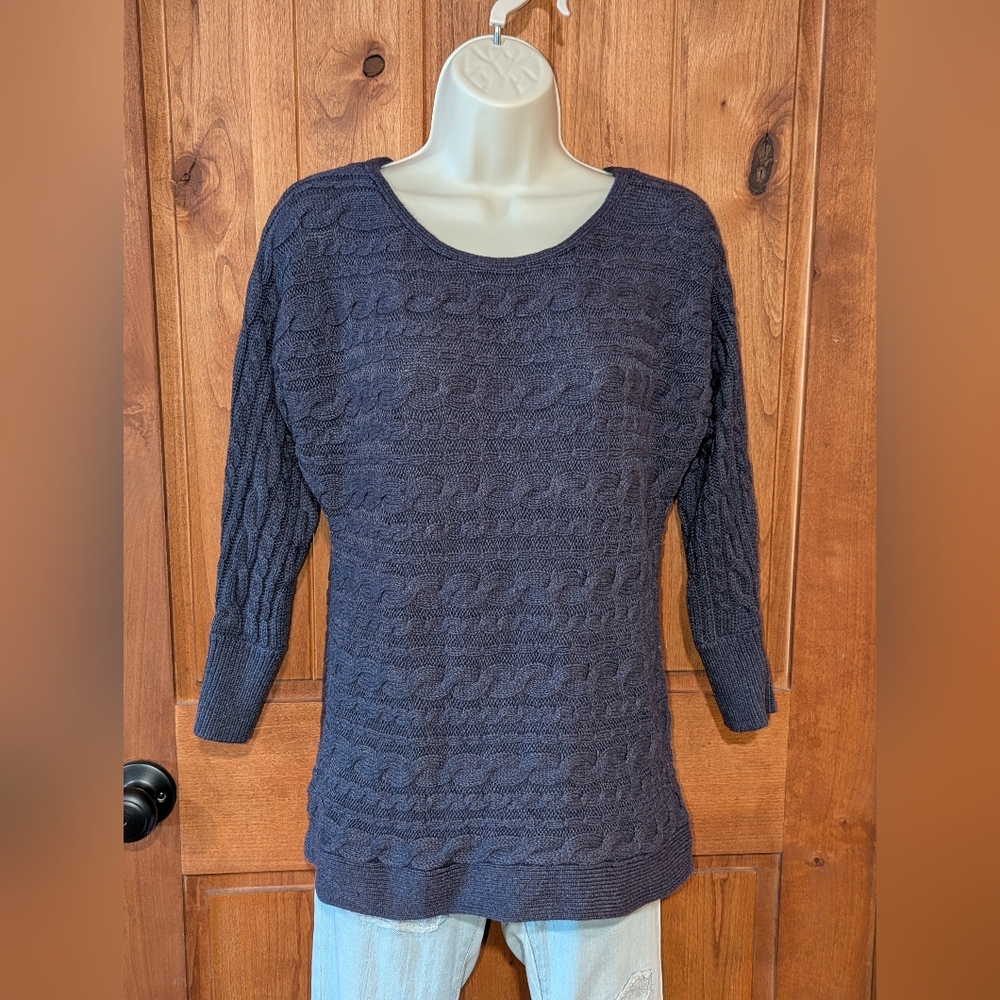 Banana Republic Dark Purple Cable Knit Sweater